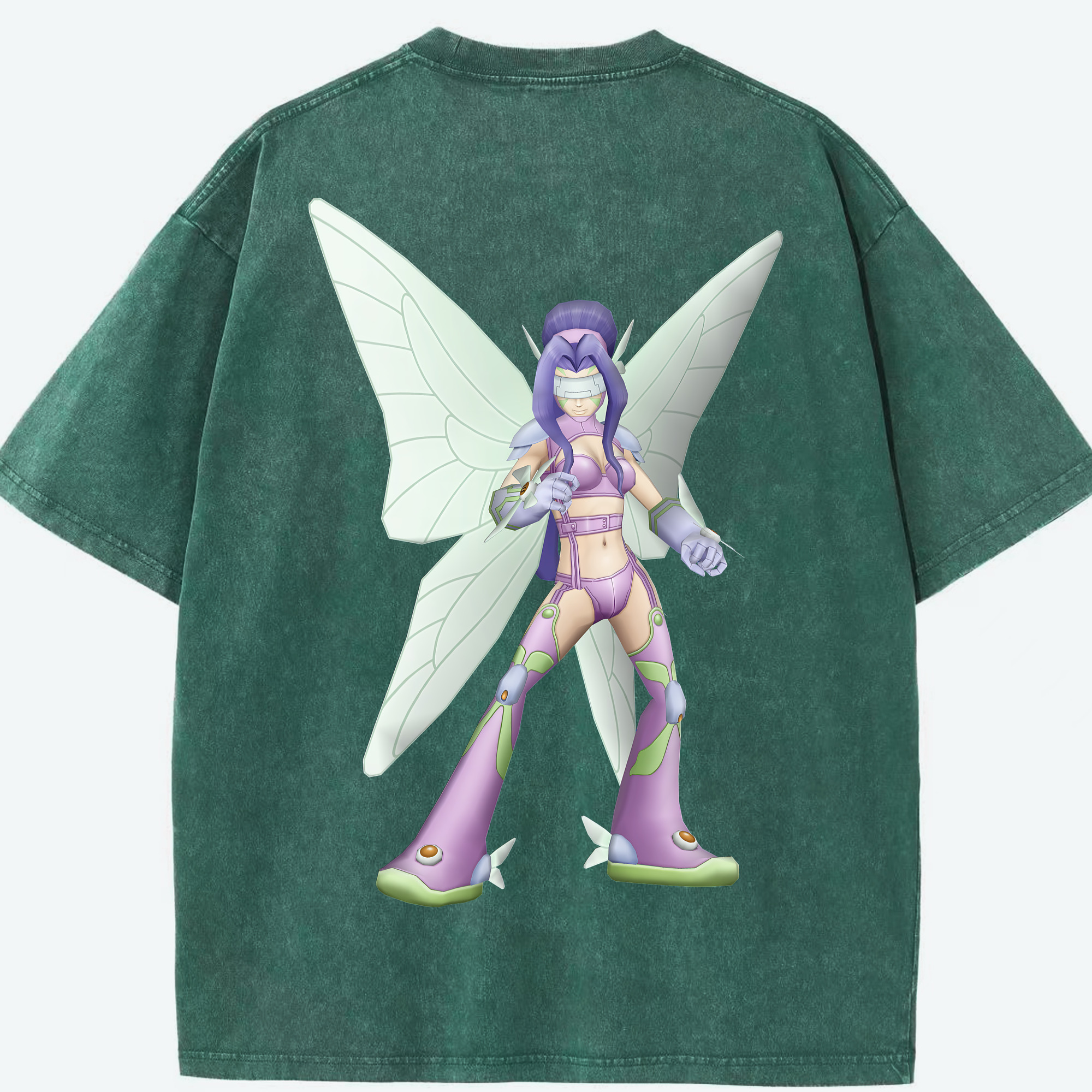 （画像用） Digimon デジタルモンスター/デジモン 綿100% ヴィンテージ風 半袖Tシャツ（背面プリント）